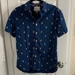 Men’s Slim Fit Short Sleeve Button Up French Bulldog Shirt